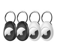 [4 unidades] Pnitri Funda para el día, llavero para llaves, bolso y mascota, resistente al polvo, resistente a los arañazos, resistente a las caídas, color negro y blanco