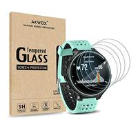 [4 Unidades] Protector de Pantalla para Garmin Forerunner 235 225 620 220 Akwox [9H Dureza] Cristal Vidrio Templado para Garmin Forerunner 235 225 620 220 Cristal Templado