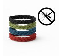 4 Unidades - Pulseras Antimosquitos con Aceite de Citronela, Lavanda, Geranio y L-Mentol, de Cuero para Niños Adultos, Repelente Natural de Mosquitos, Protección Anti Mosquitos para Verano y Exterior