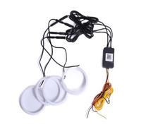 4 unidades RGB Bluetooth Halo Ring LED DRL Fog Light Angel Eyes for Car (4 en 1-Colorful 120mm)