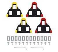 4 unidades Shimano SPD & SPD SL compatibles - Calzas de alto rendimiento con diseño antideslizante para bicicleta de carretera, MTB y ciclismo de interior (rojo/amarillo)