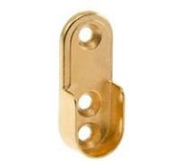 4 Unidades Soporte Y Remate de zamak latonado (Dorado) para Barra De Armario Lateral Oval de 30mm