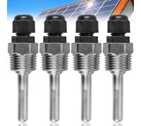 4 unidades Thermowell, 8 x 50 mm acero inoxidable manguito de buceo, rosca G1/2 pulgadas para sensor de temperatura, tubo protector para sensor de temperatura, tubos de protección de inmersión para