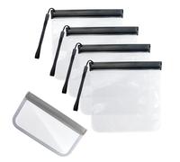 4 unidades transparentes homologadas en el aeropuerto impermeable y a prueba de fugas, certificado TSA, bolsa de 1 litro para avión, equipaje de mano, bolsa de viaje, avión, gadgets de viaje, 20 x 20