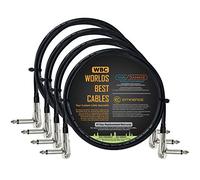 4 unidades - Van Damme Pro grado Classic XKE - 1 Meter - flexible blindado pedal de efectos para guitarra bajo instrumento Cable de conexión - de bajo perfil panqueque tipo conectores (6,35 mm) TS