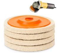 4 Unids 125 mm Disco de Pulir de Fieltro, Rueda Pulidor Lana Pulido Pulido Rueda para Angulo Amoladora, para Pulido de Metales, Pulido de Vidrio y Cerámica