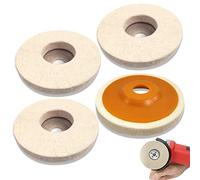 4 Unids 125 mm Disco de Pulir de Fieltro, Rueda Pulidor Lana Pulido Pulido Rueda para Angulo Amoladora, para Pulido de Metales, Pulido de Vidrio y Cerámica