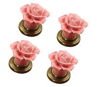 4 UNIDS Artística Florales Cerámica Manijas Para Gabinetes Armarios Tocadores Zines Robustos Hardware De Aleación Decoración Moderna Gabinetes Artísticos Tiradores De Puertas