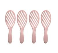 4 Unids Cepillo De Pelo Curvo Con Ventilación Profesional Aguja Suave Cepillo Desenredante Secado Más Rápido Peinado Rosa Para Salón Uso En El Hogar Plástico ABS 24x8x3cm