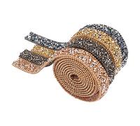4 UNIDS CRISTAL RHINESTONE CINTA AUTOADHESIVA BRILLANTE BLING TRIM PARA ROPA MANUALIDADES DECORACIÓN MULTICOLOR BRILLANTES RHINESTONE CINTAS DIY SCRAPBOOKING