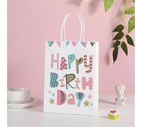 4 Unids Feliz Cumpleaños Bolsa de Regalo de Papel con Asa Feliz Cumpleaños Fiesta Dulces Bolsas de Embalaje Niños Fiesta de Cumpleaños Favores Bolsas-D 4pcs-15x21x8cm 4pcs