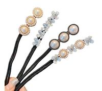 4 unids flor perla pelo moño Maker fabricante Deft Twist Bun Shaper niñas donut titular DIY pelo styling herramienta caballo Shaper donut Holder