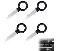 4 unids llave de extracción de radio, herramientas de radio automático, acero inoxidable llaves extracción estación radio coche, herramienta de desmontaje ajuste del coche, compatible con la mayoría