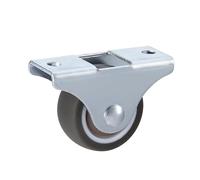 4 unids/lote 1 pulgada/1,25 pulgadas/1,5 pulgadas/2 pulgadas rueda TPE ligera M6/8/10 tornillo rodillo universal con freno muebles rodamiento silencioso goma suave(Guide rail wheel,1.5 Inch)