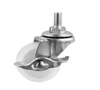 4 unids/lote 2 pulgadas/2,5 pulgadas/3 pulgadas fijación de ruedas de PP blanco/tornillo de rueda de freno M8/10/12 luz de soporte de exhibición(M10x15 Brake,3 Inch)