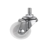 4 unids/lote 2 pulgadas/2,5 pulgadas/3 pulgadas fijación de ruedas de PP blanco/tornillo de rueda de freno M8/10/12 luz de soporte de exhibición(M8x15 Universal,3 Inch)
