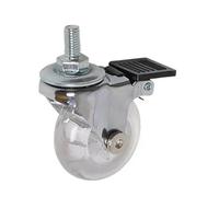 4 unids/lote de ruedas de 2 pulgadas, rueda de cristal transparente Pu con muebles de freno, tirador de armario Universal de múltiples especificaciones(2 Inch-Screw)