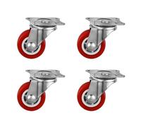 4 unids/lote rueda giratoria for muebles de 1-2 pulgadas rueda Universal roja de PVC rueda giratoria for accesorio de carro de plataforma(4pcs Movable A,1.5 inch)