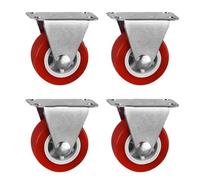 4 unids/lote rueda giratoria for muebles de 1-2 pulgadas rueda Universal roja de PVC rueda giratoria for accesorio de carro de plataforma(4pcs Fixed B,1.5 inch)