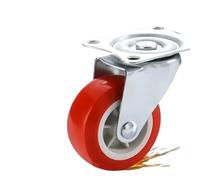 4 unids/lote rueda giratoria for muebles de 1-2 pulgadas rueda Universal roja de PVC rueda giratoria for accesorio de carro de plataforma(4pcs Brake A,1.25 inch)