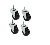 4 unids/lote ruedas de 2,5 pulgadas M8/M10/M12 tornillos deslizantes de camión resistentes al desgaste ruedas giratorias de goma muebles/gabinete rodante(M12-15mm)