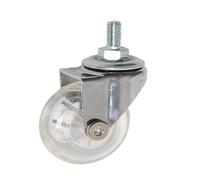 4 unids/lote ruedas de 2 pulgadas Pu rueda de cristal transparente con freno muebles Universal especificación múltiple tirador de gabinete(2 Inch-Screw)
