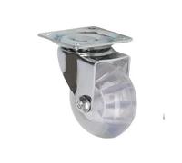 4 unids/lote ruedas de 2 pulgadas rueda de cristal transparente de PU con freno muebles tirador de gabinete universal de múltiples especificaciones(2 Inch-Flat)