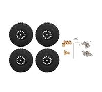 4 unids RC Ruedas y Neumáticos aleación de aluminio para traxxas 1/18 trx4m Control remoto coche (Negro)
