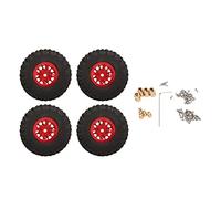 4 unids RC Ruedas y Neumáticos aleación de aluminio para traxxas 1/18 trx4m Control remoto coche (Rojo)