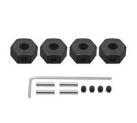 4 unids/Set Adaptador de Cubo Hexagonal de Rueda de aleación de 12mm for 1/10 for AR-RMA 3s y Mega550 Vorteks Senton Granite Big Rock Typhon Piezas mejoradas(Schwarz)