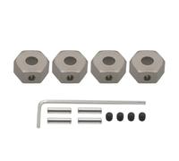 4 unids/Set Adaptador de Cubo Hexagonal de Rueda de aleación de 12mm for 1/10 for AR-RMA 3s y Mega550 Vorteks Senton Granite Big Rock Typhon Piezas mejoradas(Titanium)