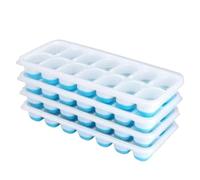 4 unids/set CubeTray molde de hielo silicona apilable con tapa extraíble fácil liberación, Compatible herramientas cocina congelador cócteles