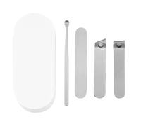 4 unids/set de acero inoxidable cortaúñas con lima de uñas cortador de uñas cabeza en ángulo cortador de uñas conjunto