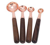 4 unids/set de tazas medidoras de acero inoxidable de oro rosa, cuchara medidora para el hogar, utensilio para hornear en la cocina