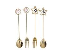4 unids/set innovador colgante de estrella cuchara de café en forma de corazón tenedor de postre para boda Hotel restaurante