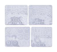 4 Unids/set Juego de Moldes de Pendientes de Silicona de Moldes de Fundición de Resina Epoxi de Moldes de Anillos de Oreja Irregulares para Colgantes de Bricolaje Kit de Herramientas