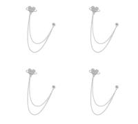 4 unids/set moda resistente al desgaste traje alfileres de aleación colgante cadena broches conjunto para uso profesional diario aleación traje pin