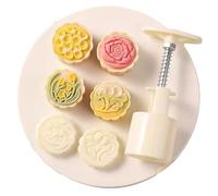 4 unids/set mooncake molde, cereza Sakura patrón sellos, mano prensa flor flores pasta de frijol pastel molde, hornear Herramientas