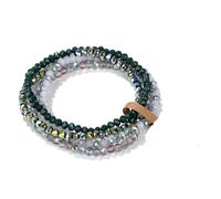 4 unids/set pulseras de cristal for mujeres niñas cuentas piedra gris rosa blanco azul serie joyería moda(19cm,No.11 With Tag)