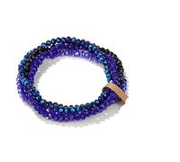 4 unids/set pulseras de cristal for mujeres niñas cuentas piedra gris rosa blanco azul serie joyería moda(17cm,No.10 With Tag)