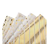 4 unids/set rollo de papel de envolver con puntos ondulados de estrellas doradas for boda, cumpleaños, vacaciones, envoltura de ducha, manualidades, decoración de papel