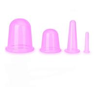 4 Unids/set Silicona de grado médico Anti Celulitis Taza de vacío 4pcs Terapia de ahuecamiento Set de masaje corporal tazas - 4 tamaños tazas