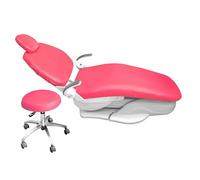 4 unids/set silla Dental cubierta de asiento unidad PU cuero elástico protector impermeable funda protectora Funda protectora completa para sillón dental(Red)