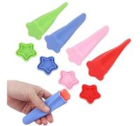 4 unids/set verano paletas fabricante Lollipop cinco puntas estrella forma molde DIY cocina color al azar alimentos silicona helado congelado MOL