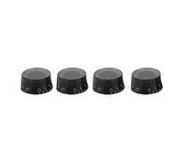 4 unids Tono de la Guitarra Control Volumen Perillas Reemplazo Resistente Adecuado LP Guitarra Eléctrica Fans Música Negro Oro (Perilla negra letras blancas)
