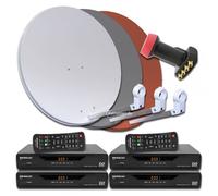 4 Usuarios Digital Sat Satélites Planta Receptor 3600 Quad LNB 0,1db