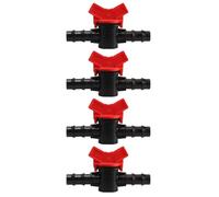 4 válvulas de bola de púas, válvula de bola de púas de riego por goteo de 12 mm, válvula de control de flujo de interruptor de apagado, válvula de bola de púas, adaptador de conector de grifo de unión