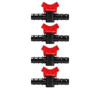 4 válvulas de bola de púas, válvula de bola de púas de riego por goteo de 16 mm, válvula de control de flujo de interruptor de apagado, válvula de bola de púas, adaptador de conector de grifo de unión
