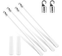 4 varillas giratorias de fibra de vidrio para cortinas y persianas, construcción de 30 cm de longitud con elegante acabado plateado que proporciona un control constante del tratamiento de ventanas
