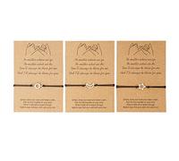 4 varios mensajes pulsera colores joyería piezas coincidentes distancia pulseras regalo amistad para hermanas mejores amigas niñas mujeres pulsera clásica elección pareja mm negro anillos, talla única